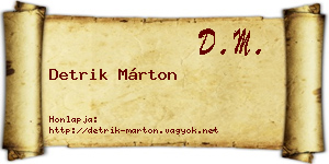 Detrik Márton névjegykártya